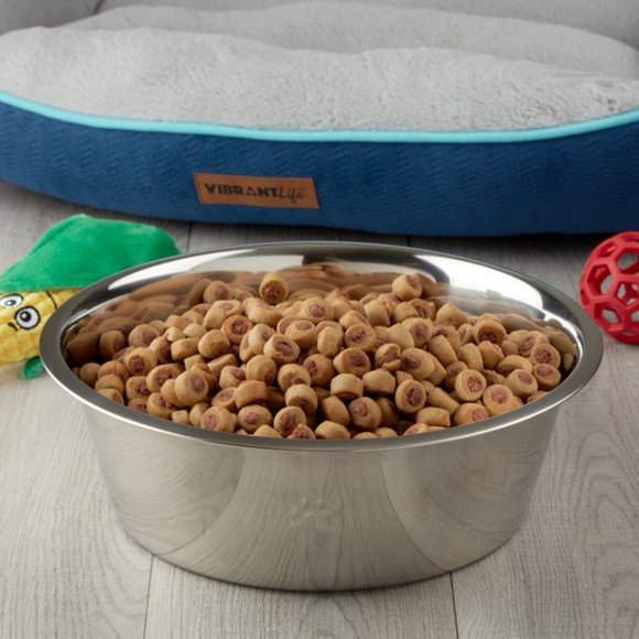 Stainless Steel Dog Bowl with Paws, X-Large - Picture 2 of 2